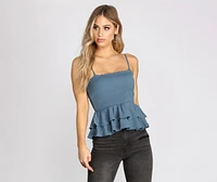 Smocked Over You Ruffled Top