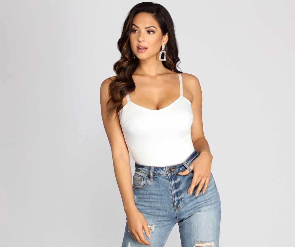 Sweetheart-neckline Jersey Bodysuit