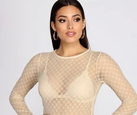Get On It Patterned Mesh Top