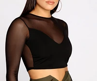 Catch Me Cropped Mesh Top