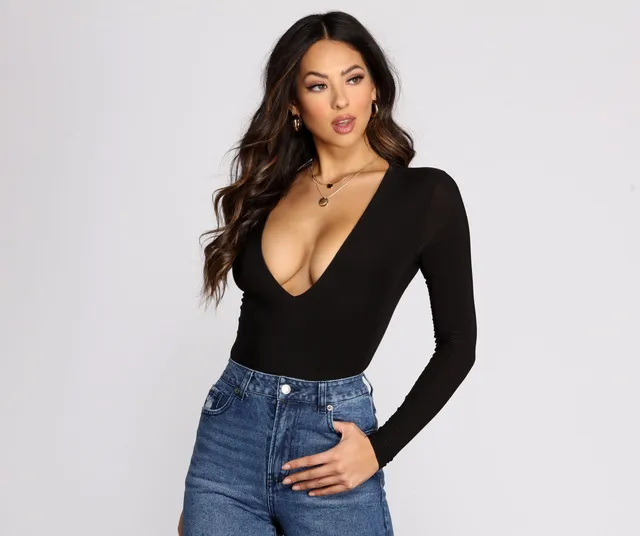 Windsor Plunge V Neck Bodysuit