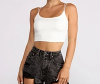 Double Strap Basic Crop Top