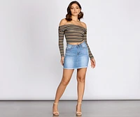 Strut It Stripes Ribbed Crop Top