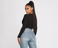 Basic V Neck Bodysuit
