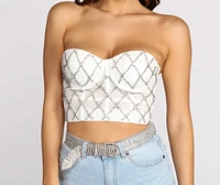 Criss Cross My Heart Rhinestone Bustier