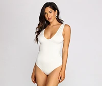 Basic Scoop Neck Knit Bodysuit