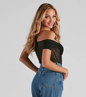 So Chic Mesh Bustier Bodysuit
