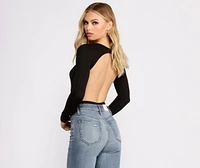 Never Basic Open Back Bodysuit