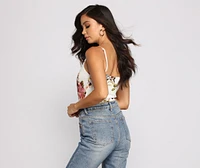 Floral Babe Spaghetti Strap Bodysuit