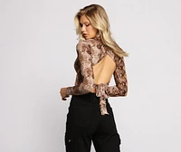 Style It Up Snake Print Crop Top