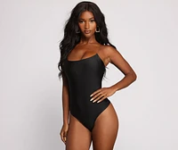 Sleek Satin Clear Strap Bodysuit