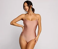 Sleek Satin Clear Strap Bodysuit
