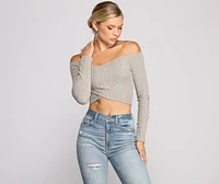 Keepin' Knit Cute And Casual Crop Top