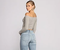 Keepin' Knit Cute And Casual Crop Top