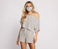 Sweet Stripes Dolman Sleeve Crop Top