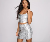 Sleek and Sassy Snake Crop Top