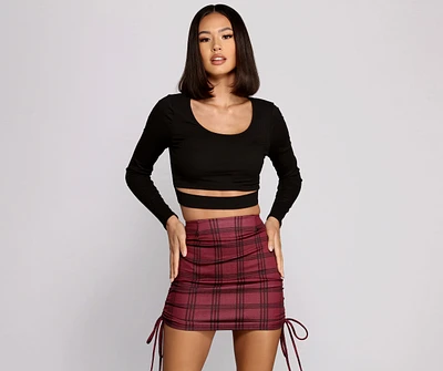 What's The Scoop Ribbed Knit Crop Top