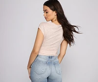 Sassy Shine Glitter Lurex Tie Waist Top