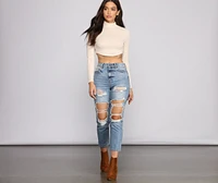Totally Basic Vibes Ribbed Crop Top