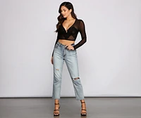 Simply Stunning Sheer Mesh Crop Top