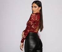 Glam It Up Lace Lattice Back Bodysuit