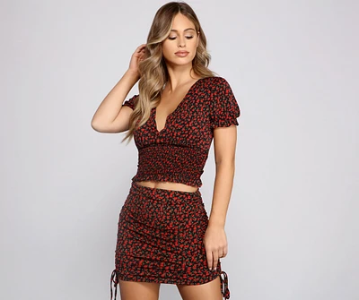 Rose Darling Ravishing Ruffled Smocked Top
