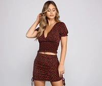 Rose Darling Ravishing Ruffled Smocked Top