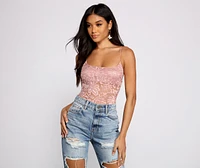 Romantic Vibes Sheer Lace Bodysuit