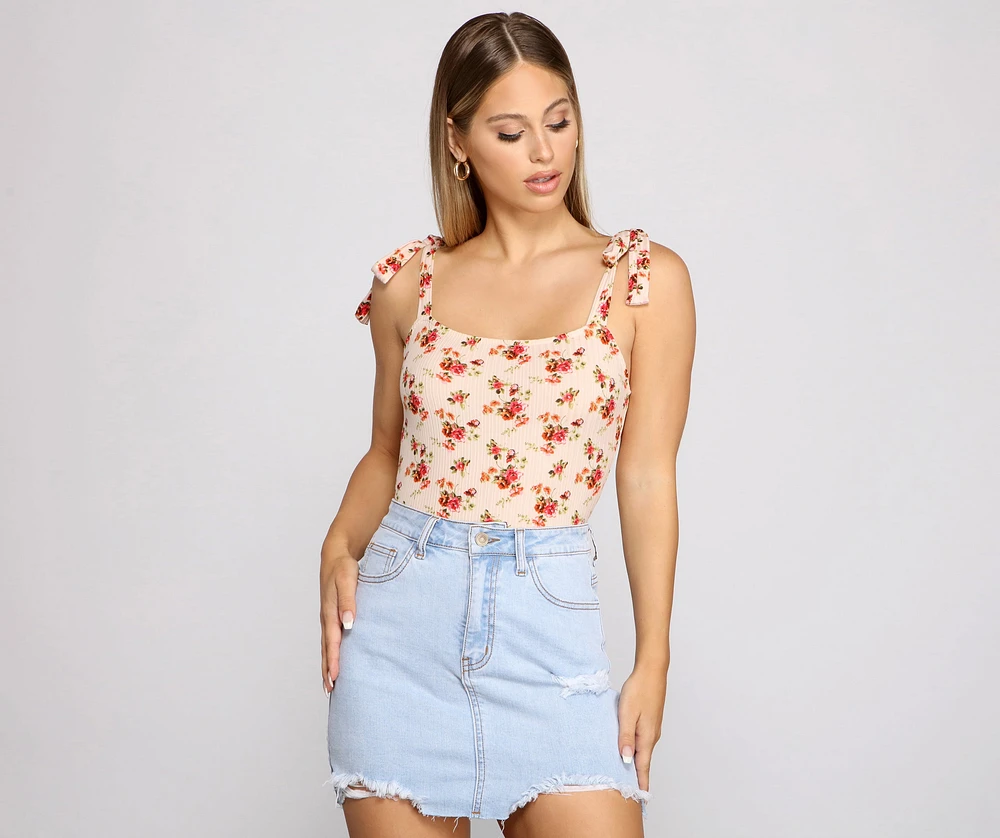 Spring Vibes Floral Knit Bodysuit