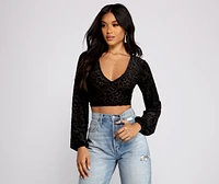 Trendy Leopard Print Burn Out Crop Top