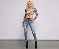 Tie Dye Wrap Crop Top
