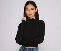 Stylish Babe Mock Neck Crop Top