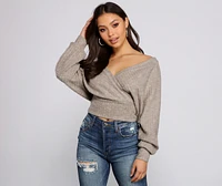 Need For Glam Surplice Ribbed Top