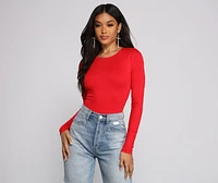 Long Sleeve Crew Neck Basic Bodysuit