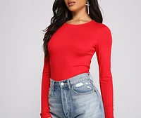 Long Sleeve Crew Neck Basic Bodysuit