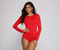 Long Sleeve Crew Neck Basic Bodysuit