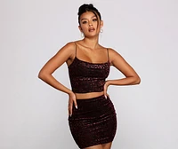 Heart Of Glam Cowl Neck Crop Top