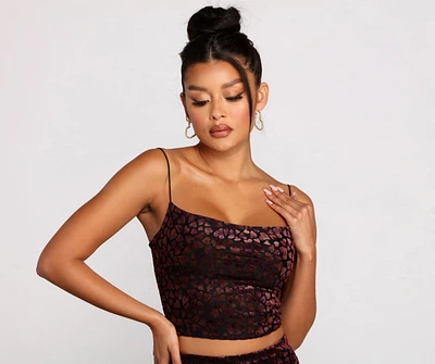 Heart Of Glam Cowl Neck Crop Top