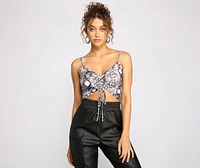 Sassy Stunner Snake Print Crop Top