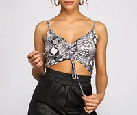 Sassy Stunner Snake Print Crop Top