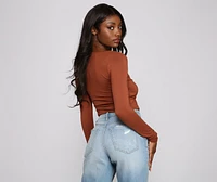 Basic Lace-Up Crop Top