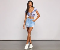 Trendy And Carefree Tie-Dye Crop Top