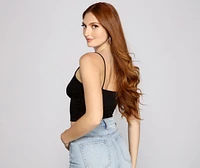 Hooked On Style Ribbed Knit Crop Top