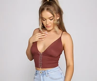 Hooked On Style Ribbed Knit Crop Top