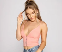 Hooked On Style Ribbed Knit Crop Top