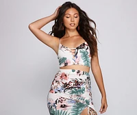Vacay Beauty Floral Crop Top