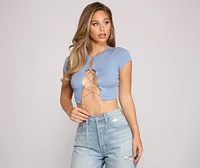 Wrapped Luxe Rhinestone Crop Top