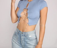 Wrapped Luxe Rhinestone Crop Top