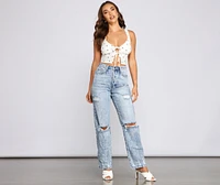 Trendy Blooms Ditsy Floral Crop Top
