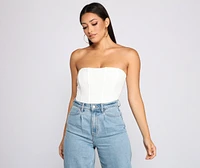 Level Up Crepe Bustier Bodysuit